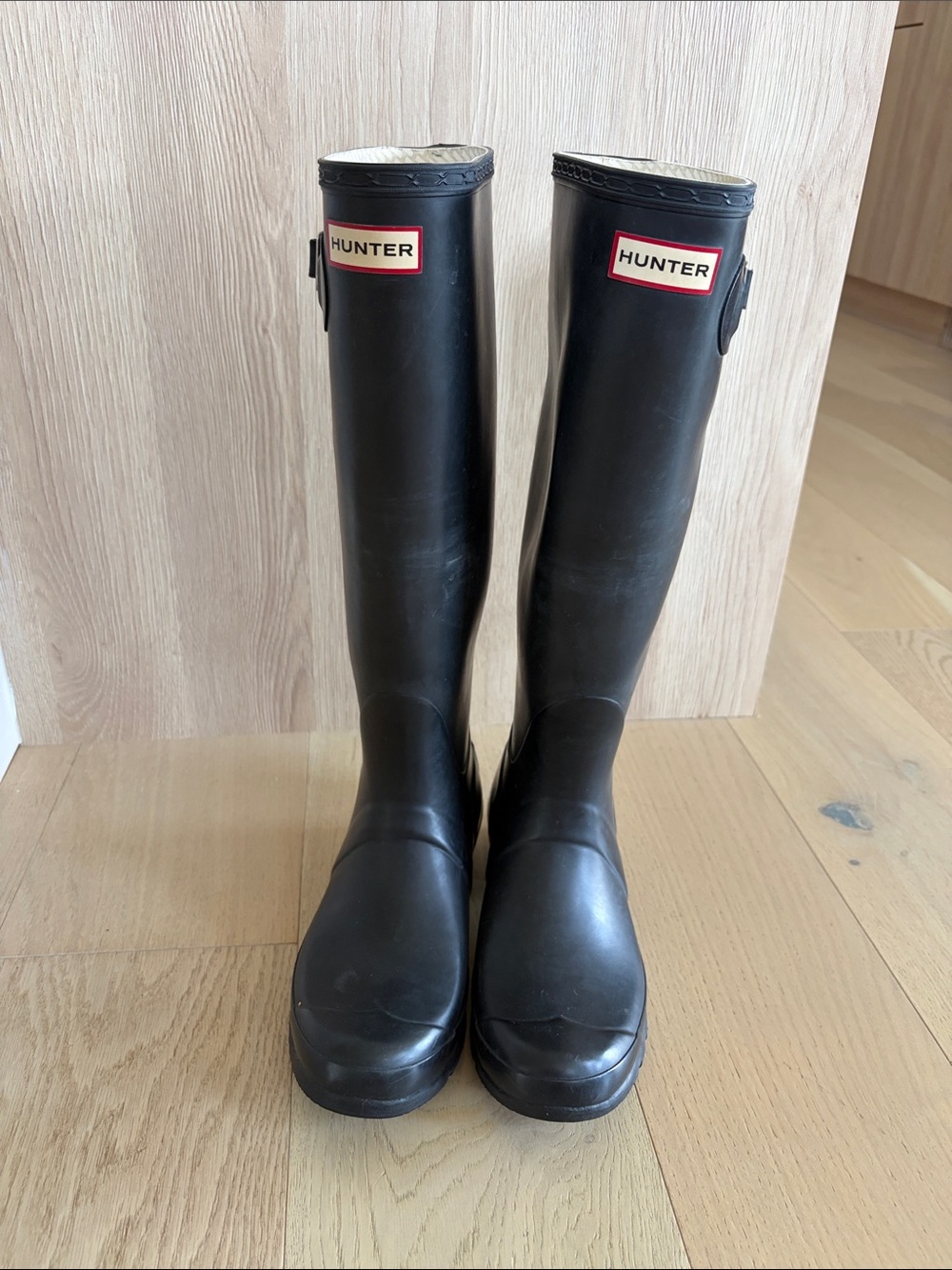 Hunter Black Tall Adjustable-Top Rain Boots